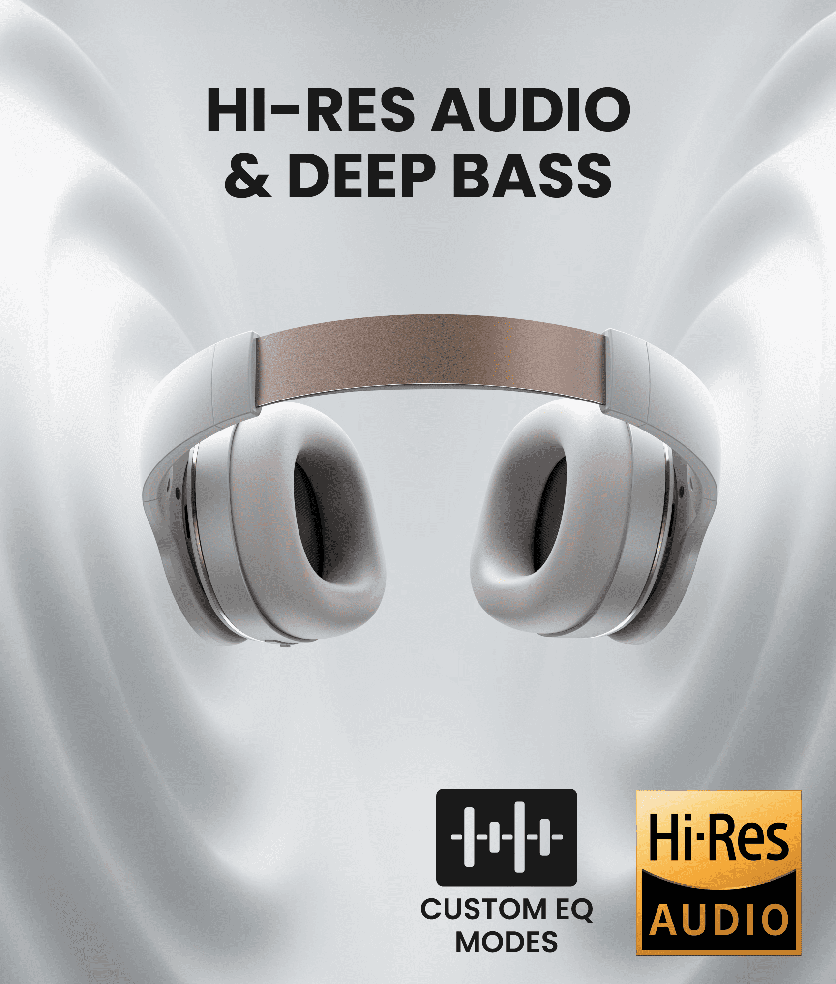 Cleer Enduro ANC Bluetooth Headphones, Noise Cancelling, 60 Hours Playtime, Hi-Res Audio, Light Grey