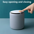thumbnail image 7 of Small Trash Can with Lid, Mini Trash Can for Bathroom, Office and Bedroom, Small Bathroom Garbage Can with Swing Top, Compact Waste Basket for Desk, Dorm & Home, Gray - Xuniizn, 7 of 7