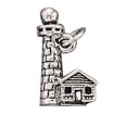 thumbnail image 1 of Sterling Silver 24" .8mm Box Chain 3D Lighthouse Cottage Pendant Necklace, 1 of 2