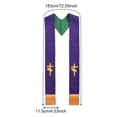 thumbnail image 2 of Jiibva Double Sided Stole with Tassels Church Clergy Stole Church Scarf for Officiant Priest, 2 of 7