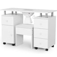 thumbnail image 7 of Ktaxon Nail Desk and Chair Set, Manicure Table Storage Station with 4 Drawers, Lockable Wheels, White, 7 of 7