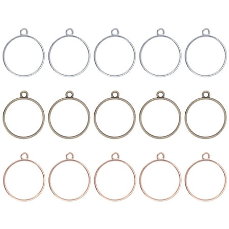 

BESTONZON 30PCS Open Back Bezel Pendant Alloy Blank Frame Hollow Pendants for UV Resin Crafts DIY Jewelry Making Antique Bronze Silver KC Gold
