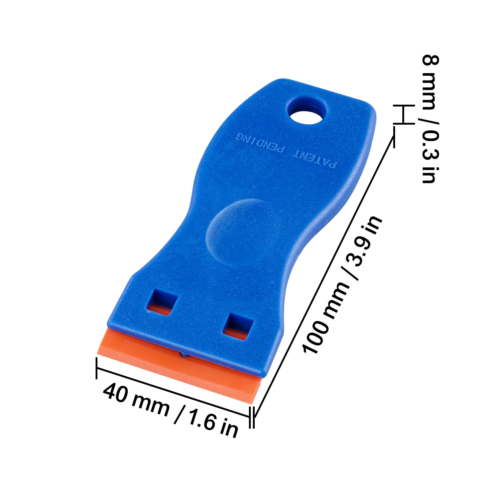 KFFKFF Plastic Blade Scraper Set, Includes 2 Scrapers & 120 Plastic Blades, Ideal for Removing Stickers, Decals, and Paint from Glass & Cars Without Leaving Scratches, Blue