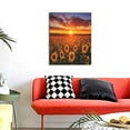 thumbnail image 4 of KLL Sunset Golden Sunflower Field Print Canvas Wall Art, Canvas Painting Prints Canvas Art Wall Decor Home Decoration for Living Room Bedroom Office, 4 of 6