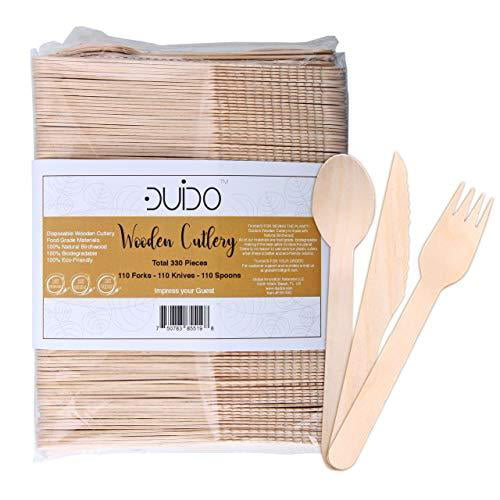 Disposable Wooden Cutlery Biodegradable Knives Forks Spoons 