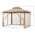 thumbnail image 2 of MASTERCANOPY 11 x 11ft Patio Gazebo with Double Roof and Mesh Walls, Khaki, 2 of 8