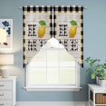 thumbnail image 6 of Swag Valance Curtains for Windows, Lemon Light Filtering Kitchen Curtains with Rod Pocket, Summer Botanical Black White Plaid Pastoral Wooden Window Treatment Valances for Living Room, 36x36 - 2 PCS, 6 of 9