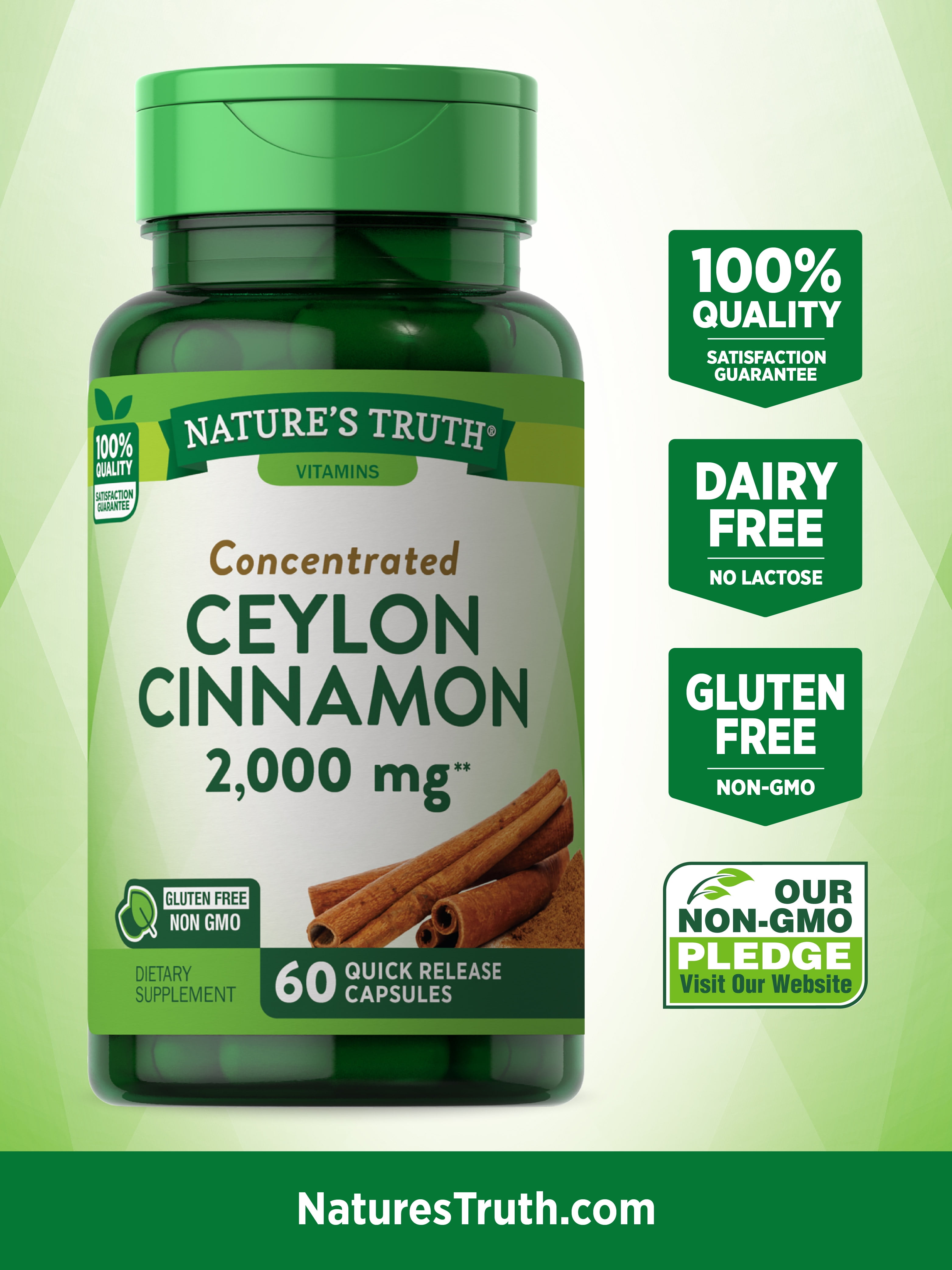 Buy Ceylon Cinnamon Capsules 2000mg 60 count NonGMO & Gluten