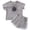 Grey, variant on Toddler Girls Matching Sets Casual Short Sleeve Shorts With Rainbow Stripes Print Comfortable Playwears Summer Activewear Set 2 Piece Outfit Size 1-2T
