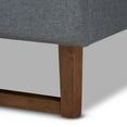 thumbnail image 6 of Baxton Studio Liliya Mid-Century Modern Dark Grey Fabric Upholstered Walnut Brown Finished Wood Queen Size Platform Bed Frame, 6 of 9