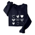 thumbnail image 5 of ibuvkizy Womens Sweatshirts Valentines Day!Women's Round Neck Lover's Love Print Sweatshirt Long Sleeved Pullover Top/shirt Navy,L, 5 of 7