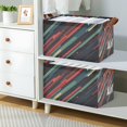 thumbnail image 2 of Yayeee Foldable Storage Basket for Shelves with Handles Waterproof Cloth Bins, Red Abstract Lines, 2 of 7