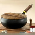 thumbnail image 4 of Sartén de hierro fundido para hervir sin revestimiento, cocina casera tradicional de gran tamaño S, 4 of 9
