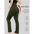 thumbnail image 3 of Bearsland Women's Plus Size Maternity Leggings over Belly Pregnancy Yoga Pants Active Wear Workout Pants with Pocket 3-Pack, 3 of 7