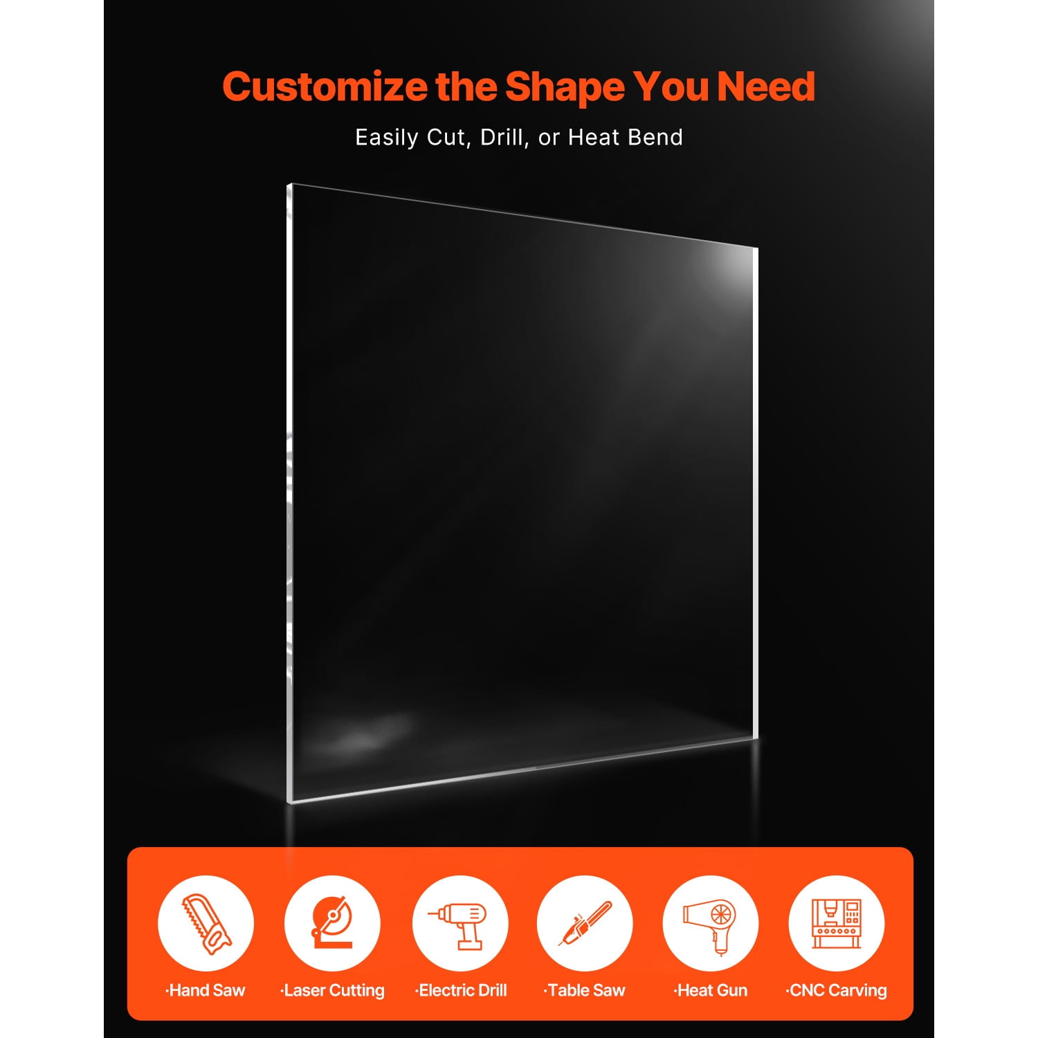 KFFKFF Clear Acrylic Plexiglass Sheet, Single Pack Plastic Panel, Dimensions 36 x 48 Inch with 1/4 Inch Thickness, Ideal for Craft Projects, Substitute Picture Frame Glass, DIY Exhibits