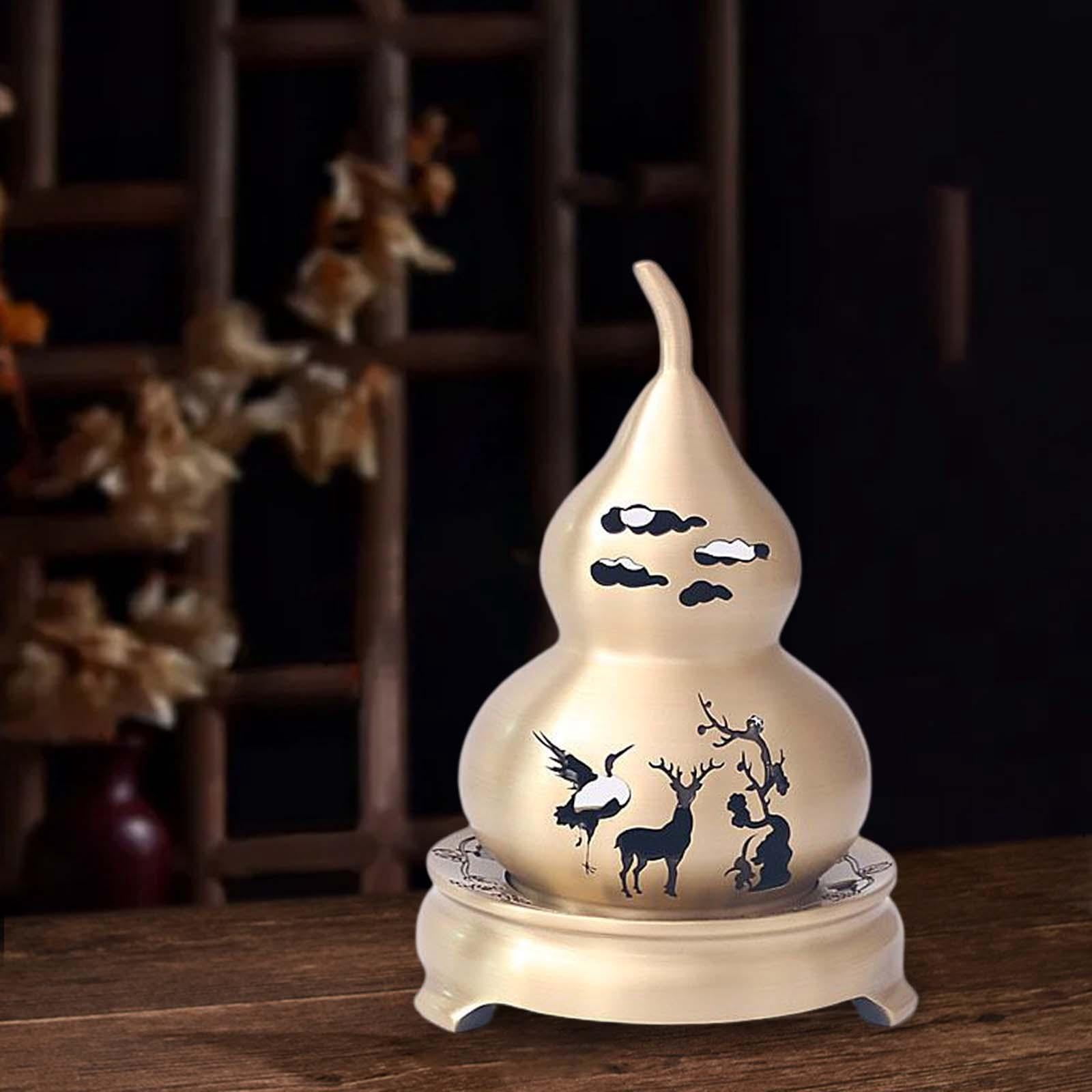 WLPZXP Brass Incense Stick Burner Holder Gourd Ornament Sculpture Decoration Censer for Small