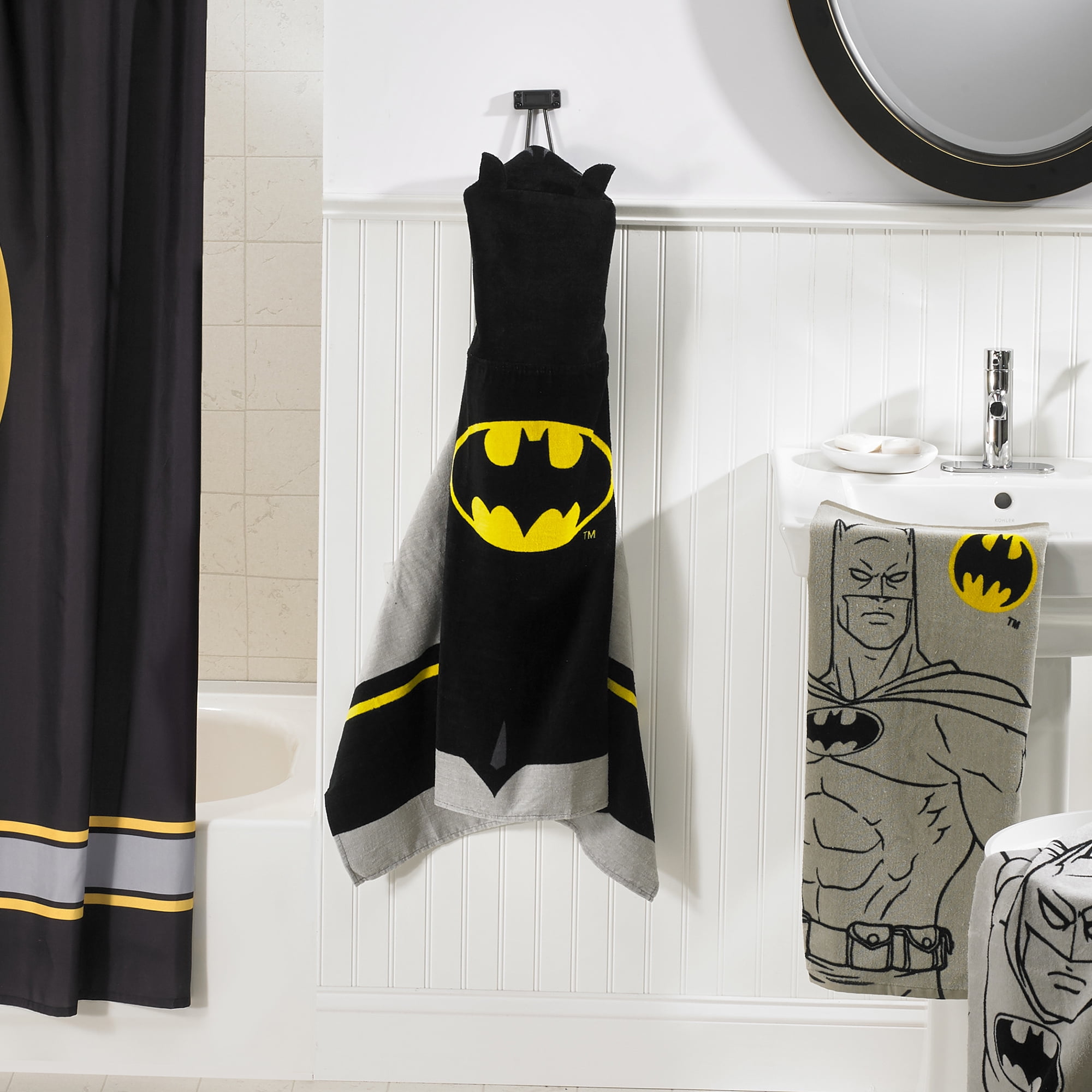 NEW Kids Batman Hooded Towel 24” X 50” Bath Beach