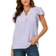 thumbnail image 2 of Blusa de manga corta, blusa de manga corta de jacquard Blusa de manga corta de jacquard Blusa de jacquard con cuello en V Resistente y duradera, 2 of 6