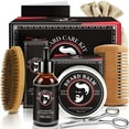 thumbnail image 1 of ABUDICS Regalos de Navidad para hombres, papá, calcetín para hombre, kit de barba, kit de crecimiento y aseo de barba con aceite para barba, bálsamo para barba, cepillo para barba, peine para barba, t, 1 of 5