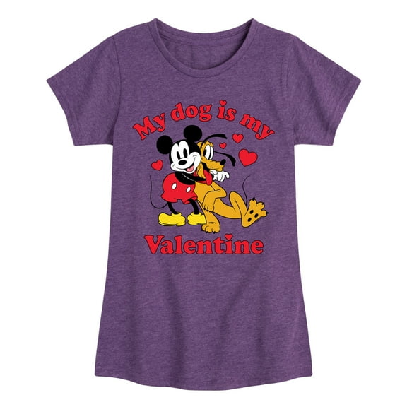 Disney - My Dog Is My Valentine - Toddler & Youth Girls Short Sleeve Graphic T-Shirt
