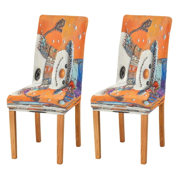BZSMCE Chairs Slipcovers Dining Chair Covers Design Snowman Plainting Creative Pattern