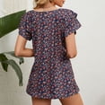 thumbnail image 1 of Camiseta informal para mujer blusas de verano con cuello en V que combinan con todo suaves para el trabajo de compras FLhrweasw Para estrenar, 1 of 6