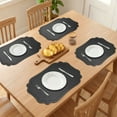 thumbnail image 3 of Unique Bargains Set of 6 Solid Placemats Leather Placemats for Kitchen Dining Black, 3 of 6