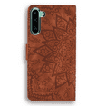 thumbnail image 5 of Galaxy Note 10 Case Wallet, Allytech Slim Fit PU Leather Mandala Embossed Cards Cash Pocket Folio Flip Stand Shock-Absorption Wallet Case Cover for Samsung Galaxy Note 10, Brown, 5 of 13