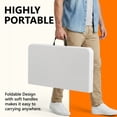 thumbnail image 6 of 36" Square Folding Table with Handle, 400lbs Weight Capacity Foldable Table with HDPE Tabletop & Heavy-Duty Steel Legs, Large Portable Picnic Table for Indoor Outdoor, White, 6 of 8