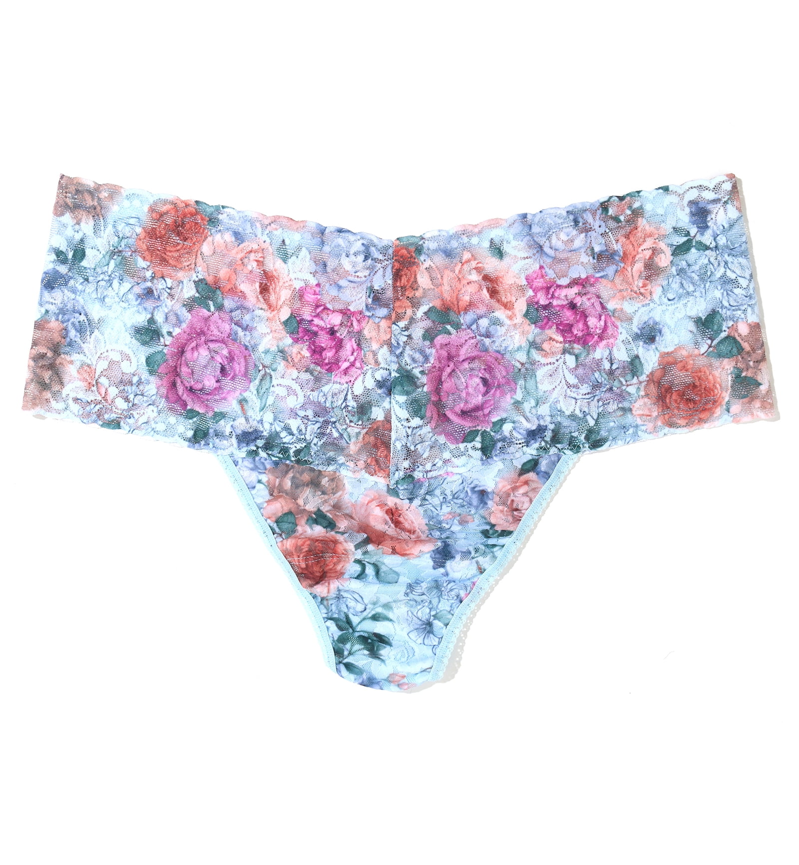 Hanky Panky HighWaist Retro Lace Printed Thong PLUS (PR9K1926X),Tea