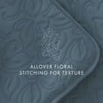 thumbnail image 3 of Noble Linens 3 Piece Dusk Blue Floral Stitch Quilt Set, Queen / Full, 3 of 7