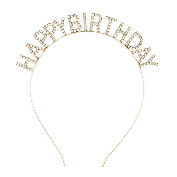 VANIDO Birthday Tiara for Women, Happy Birthday Headband Princess Tiara with Rhinestone, Sturdy Headpiece, Girls and Ladies Parties Decorations Accessories