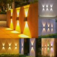 thumbnail image 2 of Lámpara de pared de energía Solar impermeable para exteriores, iluminación luminosa de arriba y abajo para patio, jardín, balcón, decoración de calle, 2 of 4