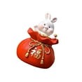 thumbnail image 1 of Lucky Rabbit Statue Money Box Figurines Home Decor Piggy Bank Storage Case for Bedroom 8.5cmx8.5cmx13cm, 1 of 9