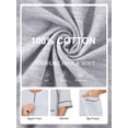 thumbnail image 6 of EA'S SECRET Mens Robes 100% Cotton Kimono House Coat Summer Zipper Short Bathrobes Soft Sleepwear with Pockets(Grey,L), 6 of 7