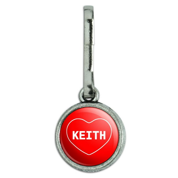 Keith I Love Heart Charm Zipper Pull