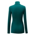 thumbnail image 3 of Made by Johnny Women's Long Sleeve Rib Turtleneck Top Pullover Sweater XL TEAL, 3 of 7