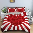 thumbnail image 3 of 2024 Red Rose Floral Duvet Cover Love Heart Bedding Set Microfiber Romantic Quilt Cover King For Couple Wedding Valentine r, 3 of 7