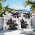 thumbnail image 4 of Black Floral Outdoor Pillow Covers Pack of 2 Vintage Flowers Waterproof Throw Pillow Covers Decorative Cushion Cases for Patio Garden Tent Balcony Couch 18x18 inch, 4 of 8