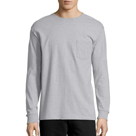 Hanes Men's Tagless Cotton Long Sleeve Pocket (Best Long Sleeve T Shirts)