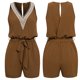 thumbnail image 3 of Mamelucos Casuales Mamelucos casuales para mujer Mono ajustable con cuello en V para mujer para el verano (Caqui XL) Cgtredaw Para estrenar, 3 of 6