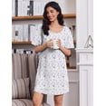 thumbnail image 3 of Ekouaer Cotton Nightgowns for Women Oversized Sleepshirt Tshirt Night Gown Short Sleeve Night Shirt Casual Soft Sleepwear, 3 of 6