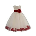 thumbnail image 2 of Ekidsbridal Wedding Pageant Rose Petals Ivory Tulle Flower Girl Dress Junior Bridesmaid Summer Easter Communion 302T 10, 2 of 3