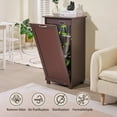 thumbnail image 6 of VECELO Kitchen Trash Can Cabinet, 10-13 Gallon Wooden Tilt Out Storage Can Holder Garbage Recycling Cabinet, Brown, 6 of 9