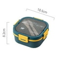 thumbnail image 5 of Riguas 1 Set 1200/1700ML Lunch Box with Spoon Fork Grid Design Double Layer Food Preservation Microwave Safe Buckle Design Salad Container, 5 of 7