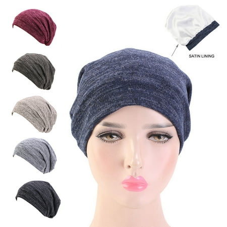 

jiaroswwei Hat Breathable Dual Color Faux Cashmere Night Sleep Cap for Sleep