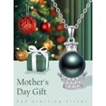 thumbnail image 3 of TANGPOET Tahitian Black Pearl Necklace for Women Sterling Silver Crown Black Pearl Pendant Necklace everyday Anniversary Birthday Gift For Women Wife Her Mom Mother Grandma, 3 of 5