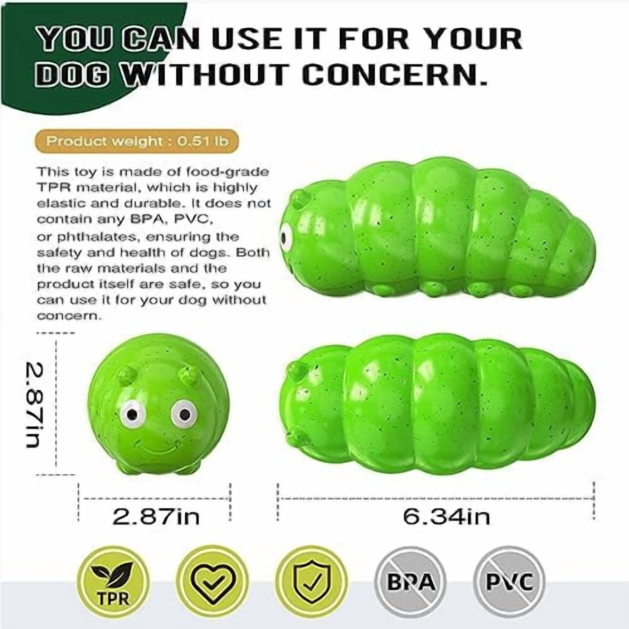 Indestructible Chew Toy for Large Breeds, Extremely Tough Dog Toy for Aggressive Chewers, Durable Latex Green Toy
