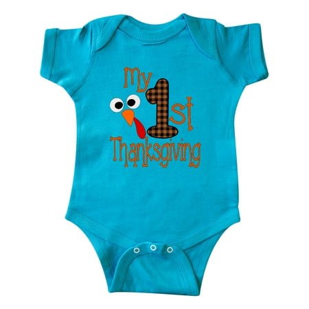 

Inktastic Plaid 1st Thanksgiving Turkey Gift Baby Boy or Baby Girl Bodysuit
