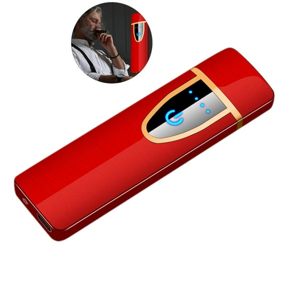 WNFJR Electronic Lighter, Smart USB Rechargeable Lighter, Mini Electric Lighter Touch Ignition Windproof Flameless Lighter Plasma Lighter with Battery Indicator for Men Father Gifts